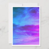 クラウドナイン ガール ベイビーシャワー カラフル ピンク ブルー アート 招待状 (裏面)