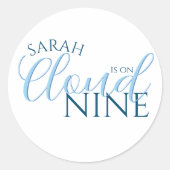 クラウドナイン シンプルスクリプト ブライダルシャワー ラウンドシール (正面)
