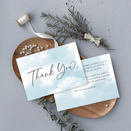 クラウドナイン ブライダルシャワー パステルグレー 雲 サンキューカード