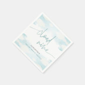 クラウドナイン ブルーアンドホワイト ブライダルシャワー 夢のような スタンダードカクテルナプキン (角)
