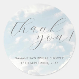 クラウドナイン ブルー クラウディ スカイ エレガント ブライダル シャワー ラウンドシール