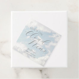 クラウドナイン ブルー クラウディ スカイ モダン ブライダル シャワー フェイバータグ