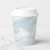 クラウドナイン ブルー クラウディ スカイ モダン ブライダル シャワー 紙コップ (左)