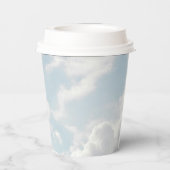 クラウドナイン ブルー クラウディ スカイ モダン ブライダル シャワー 紙コップ (裏面)