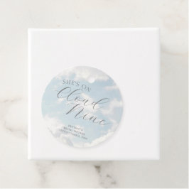 クラウドナイン ブルー 雲の空 現代のブライズシャワー フェイバータグ