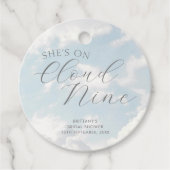 クラウドナイン ブルー 雲の空 現代のブライズシャワー フェイバータグ (正面)