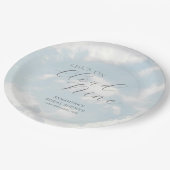 クラウドナイン ブルー 雲の空 現代のブライズシャワー ペーパープレート (アングル)