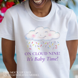 クラウドナイン ベビーシャワー 水彩 ママになる Tシャツ