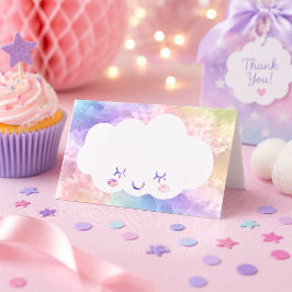 クラウドナイン 誕生日 プレースカード - かわいい パステル スカイ