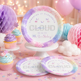 クラウドナイン 9歳の誕生日ペーパープレート - パステルスカイ ペーパープレート