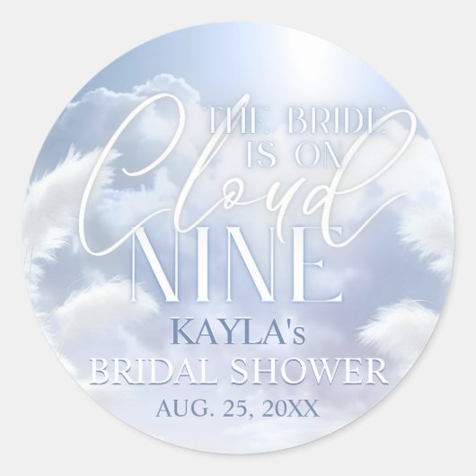 クラウドナイン 9 パンパス ブライダルシャワー ウェルカムサイン ラウンドシール (正面)