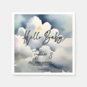 クラウドハローベビーベイビーシャワーグレイ雲テンプレート スタンダードカクテルナプキン (正面)