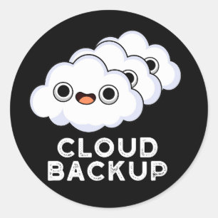 クラウドバックアおもしろいップコンピュータ天気予報Pun Dark BG ラウンドシール