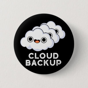 クラウドバックアおもしろいップコンピュータ天気予報Pun Dark BG 缶バッジ