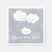 クラウドファミリーカップルボーイブルーハートベビーシャワー スタンダードカクテルナプキン (正面)