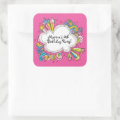 クラウドファンキー誕生日パーティーステッカー スクエアシール (バッグ)