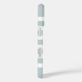 クラウドブルーとピーチの名門私立校風のストライプモノグラム Case-Mate iPhoneケース (裏面 / 右)