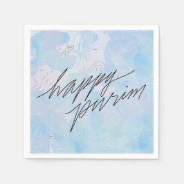 クラウドブルーの幸せなプリン スタンダードカクテルナプキン