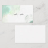 クラウドブルーウォーター色ヴィンテージ名刺 名刺 (正面/裏面)