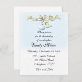 クラウドブルー《キリスト教》洗礼式や命名式招待状 インビテーションポストカード (正面/裏面)