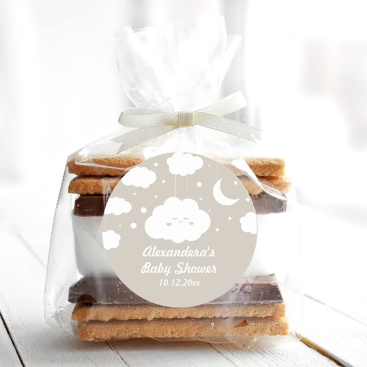 クラウドベビーシャワーのお願い ラウンドシール