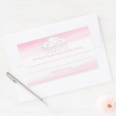 クラウドベビー散布ピンクの空のブックコンペティション 長方形シール (封筒)