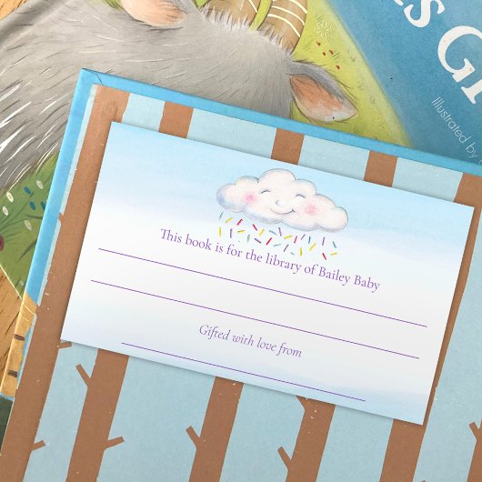 クラウドベビー散水水色帳コンペティション 長方形シール