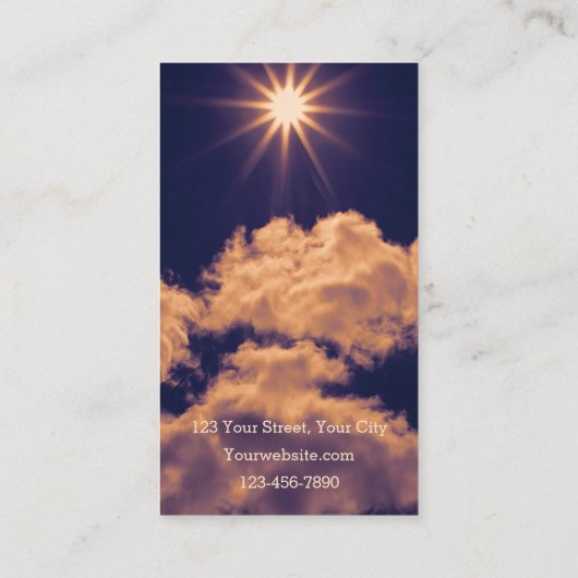 クラウドホワイトブルースカイビューティフルサンセットスピリチュアル 名刺 (裏面)