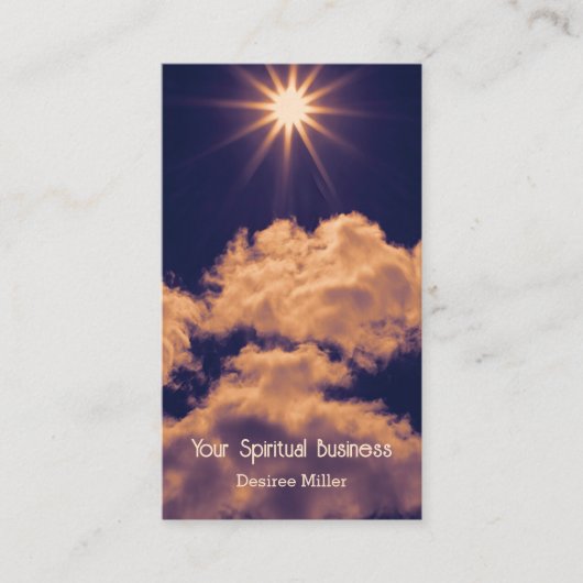 クラウドホワイトブルースカイビューティフルサンセットスピリチュアル 名刺 (正面)