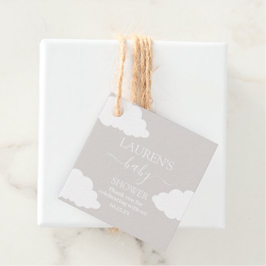 クラウドミニマリスト赤ちゃんシャワー フェイバータグ (インサイチュ)