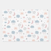 クラウドムーンスターリースカイベビーシャワー誕生日 ラッピングペーパーシート (正面2)