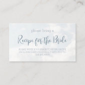 クラウドモダンエレガントブライダルシャワーレシピ要求 エンクロージャーカード (正面)