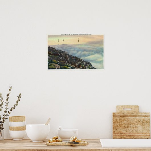 クラウド上のその他のAdirondack Mtsの表示 ポスター (キッチン)