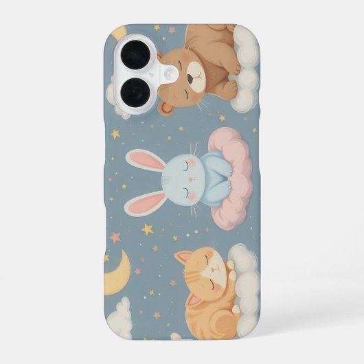 クラウド上の動物iPhone/iPadケース iPhone 16ケース (裏面)
