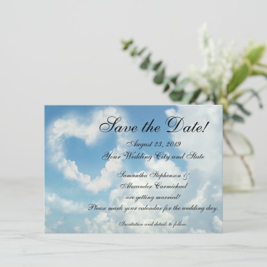 クラウド内のハート日付の保存 セーブザデート (スタンド正面)