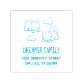 クラウド図形Bunny Catファミリアドレス セルフインキングスタンプ (デザイン)