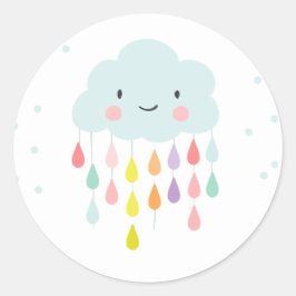 クラウド封筒用シールステッカー赤ちゃんシャワー散水 ラウンドシール
