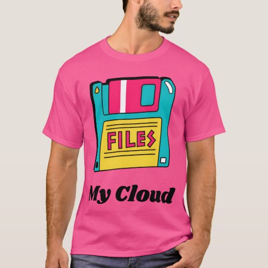 クラウド時代のディスケット 90年代風 Tシャツ (正面)