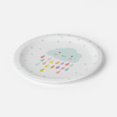 クラウド紙プレートベビーシャワースプリンクル中立 ペーパープレート (アングル)