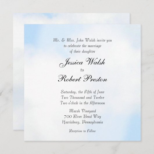 クラウド結婚式招待状 招待状 (正面/裏面)