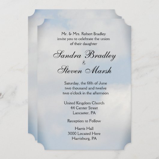 クラウド結婚式招待状 招待状 (正面/裏面)