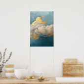 クラウド絵を描と金ゴールドの詳細 ポスター (キッチン)