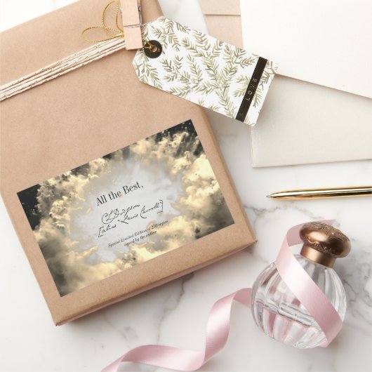 クラウド署名作家蔵書票テンプレート 長方形シール (ギフト)