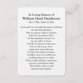 クラウド遠くにへのセーリング祈りの言葉カード (正面)