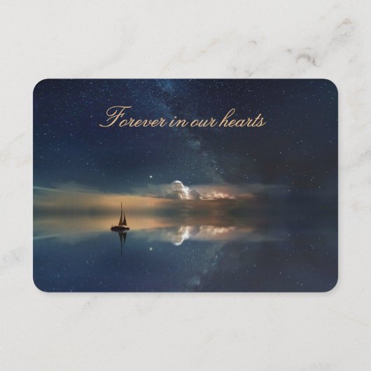 クラウド遠くにへのセーリング祈りの言葉カード (裏面)