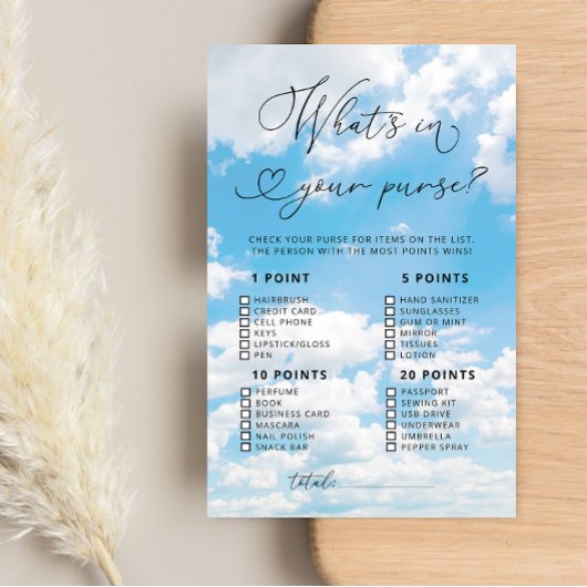 クラウド9あなたの財布のブライダルシャワーゲーム