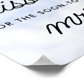 クラウド9いくつのキスブライダルシャワーパステルブルー ポスター (角)