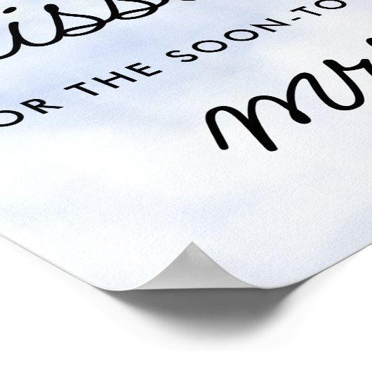 クラウド9いくつのキスブライダルシャワーパステルブルー ポスター (角)