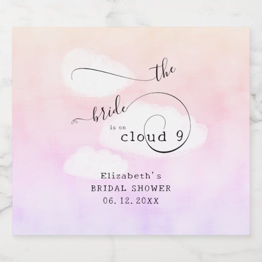 クラウド9からのレターのおもしろいユーモアのあるブライダルシャワー スパークリングワインラベル (シングルラベル)