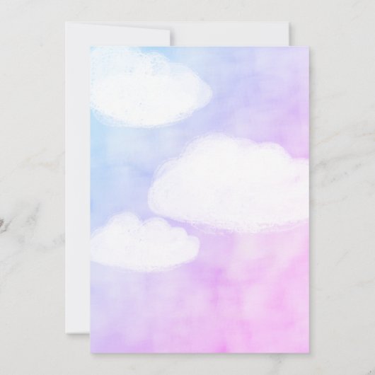 クラウド9からのレターユーモアのあるおもしろいウェディングシャワー 招待状 (裏面)